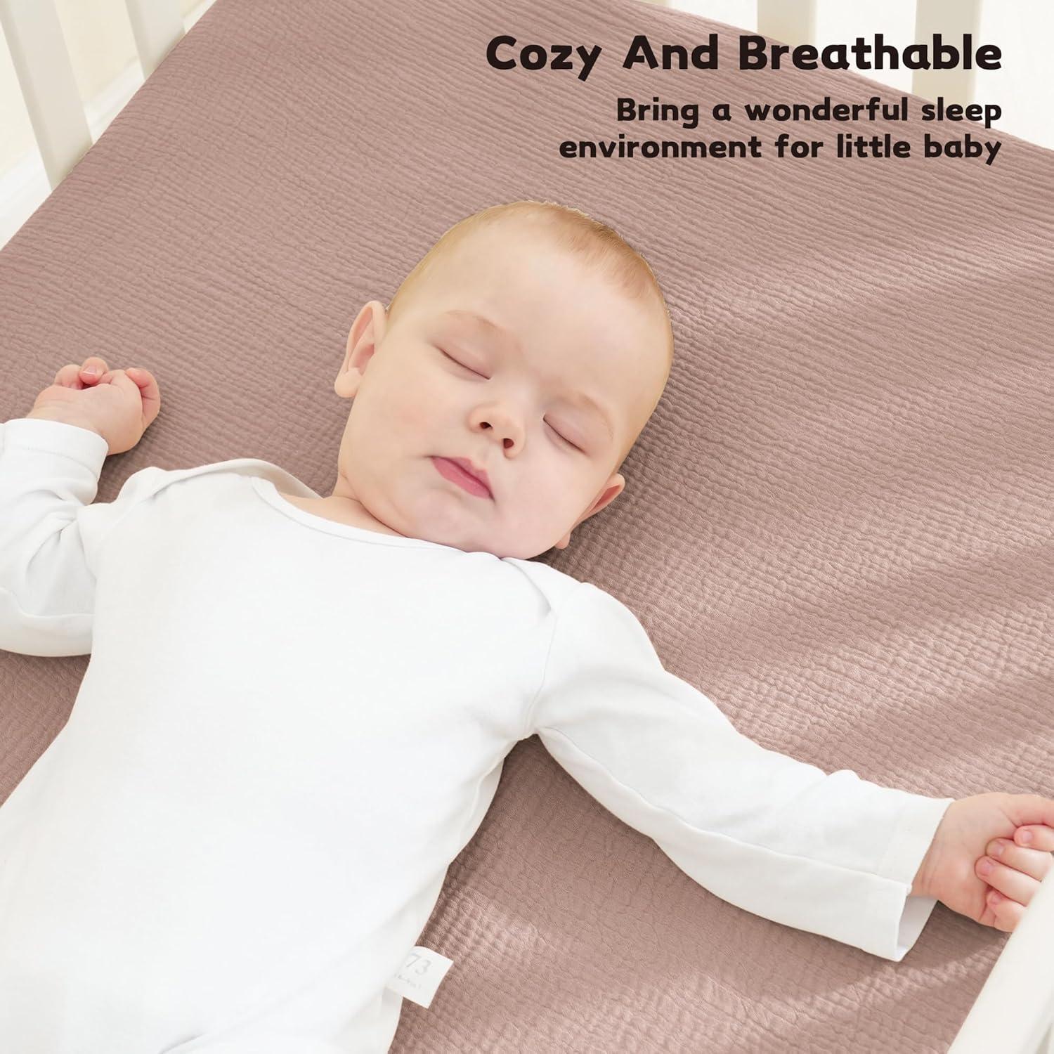 image:imageSusurration Bassinet Sheets 2 Pack Bassinet Sheets Fits Oval and Rectangle Bassinet Mattress Breathable and SkinFriendly for Baby Boy and Girl Pink Peach