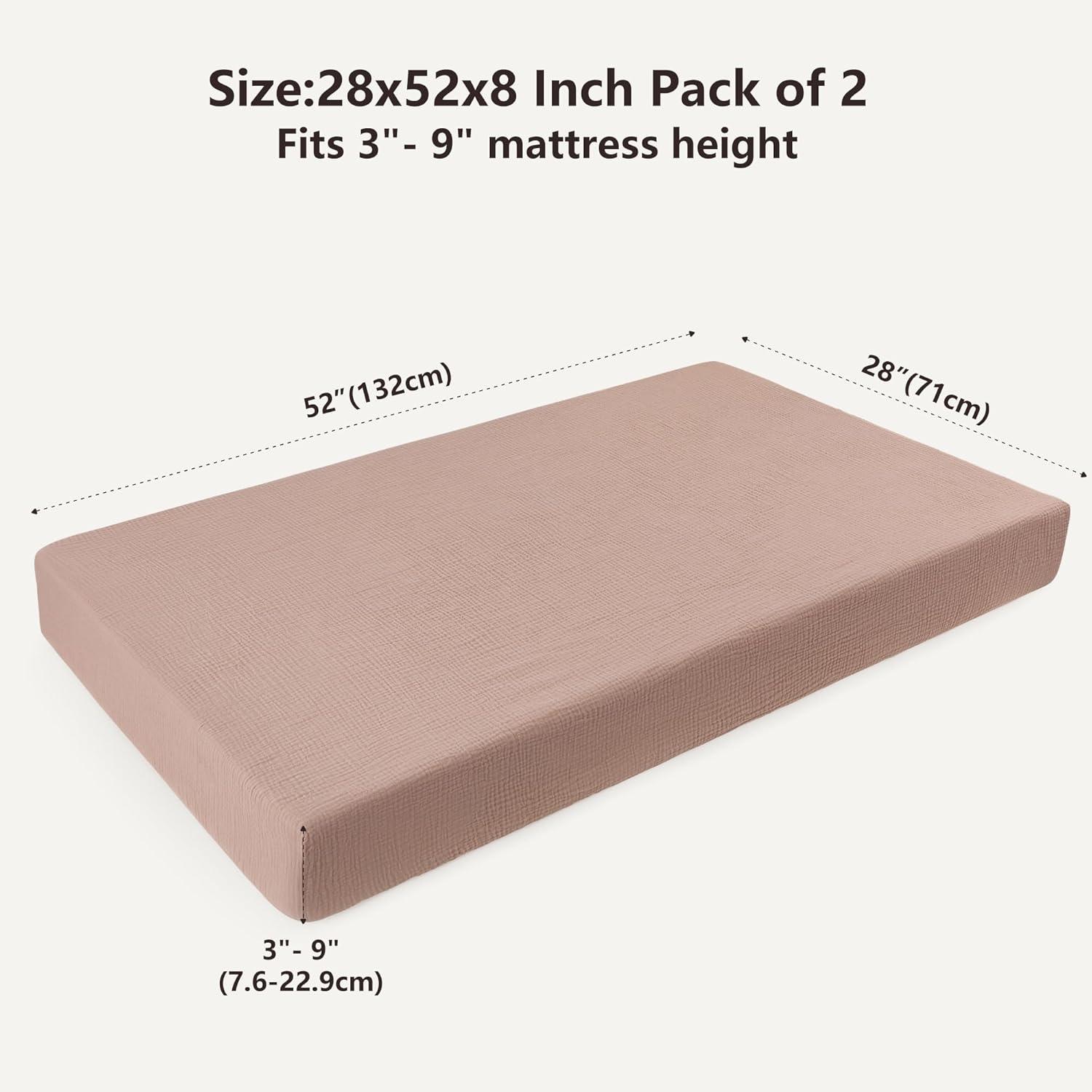 image:imageSusurration Bassinet Sheets 2 Pack Bassinet Sheets Fits Oval and Rectangle Bassinet Mattress Breathable and SkinFriendly for Baby Boy and Girl Pink Peach