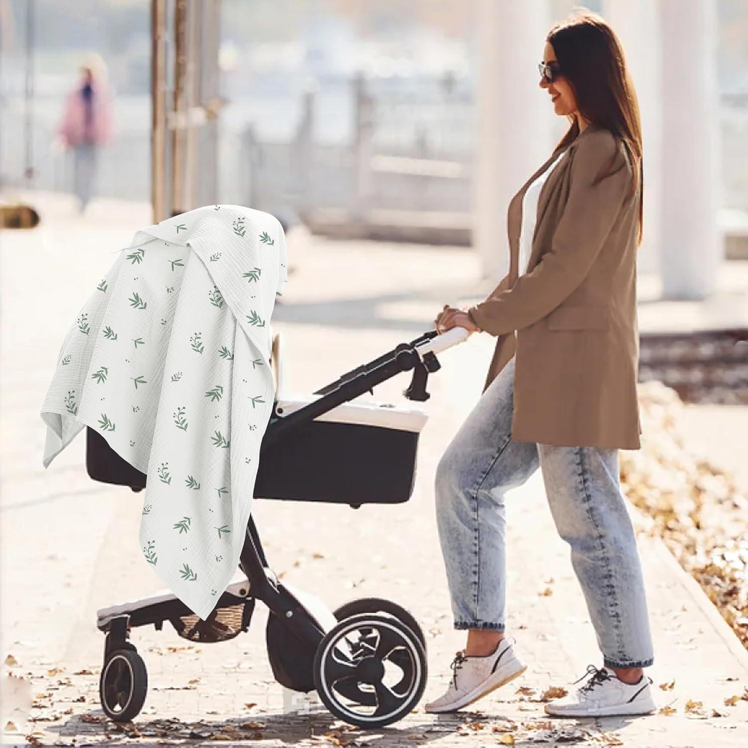 image:imageSusurration Muslin Receiving Blanket100 Cotton Swaddle Blankets for Newborn Soft Thin Swaddle for Unisex Newborn 38x40inch BlueBamboo