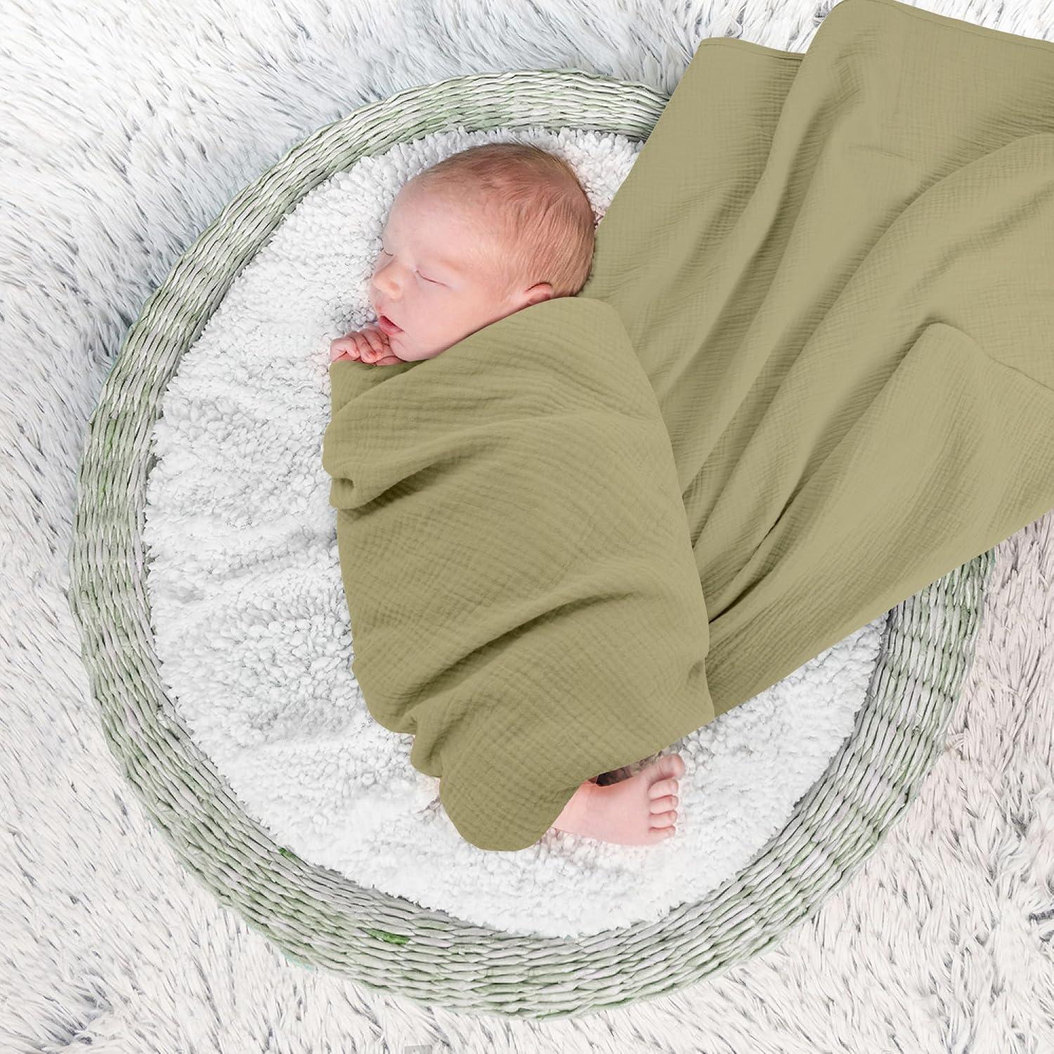 image:imageSusurration Muslin Receiving Blanket100 Cotton Swaddle Blankets for Newborn Soft Thin Swaddle for Unisex Newborn 38x40inch BlueDinosaurs