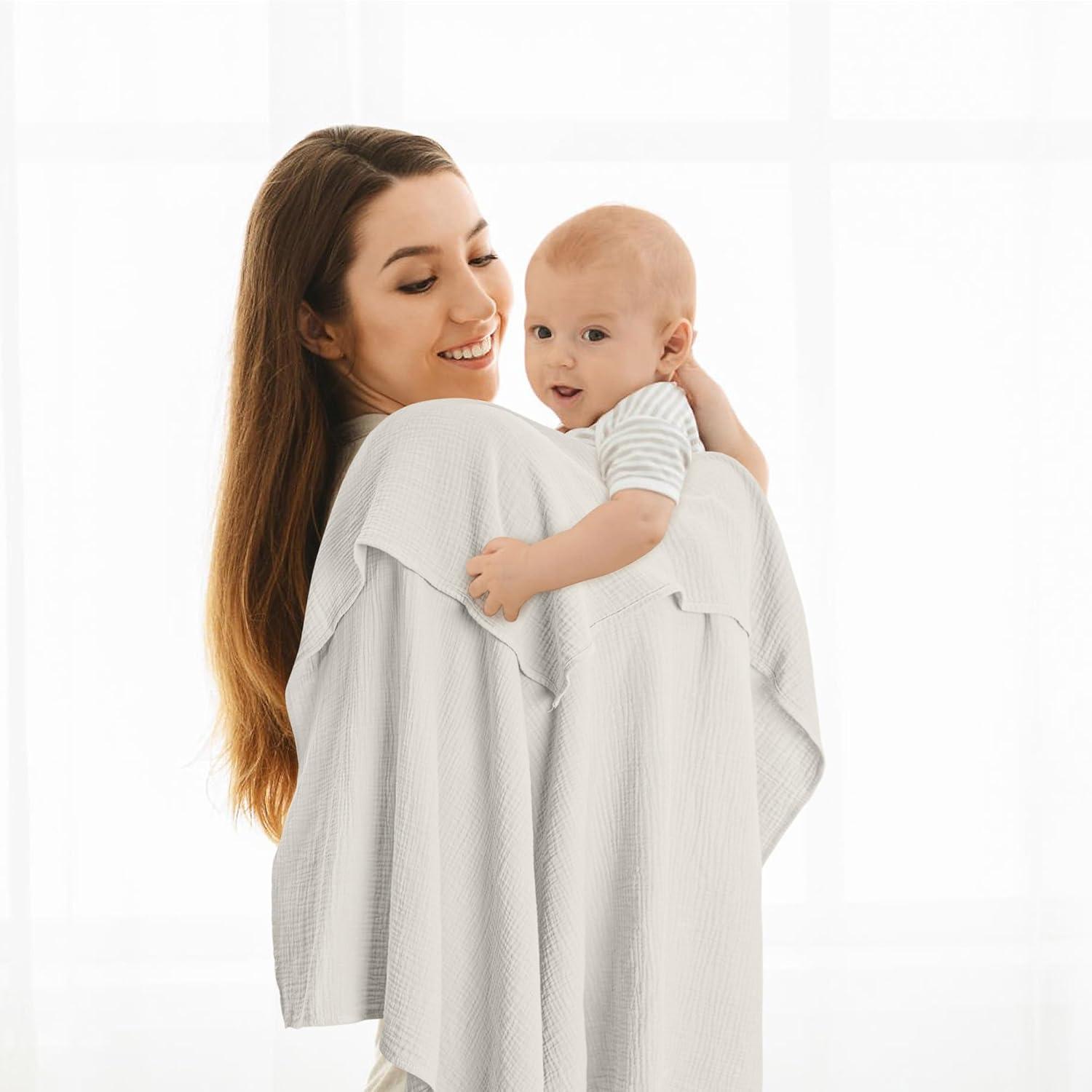 image:imageSusurration Muslin Receiving Blanket100 Cotton Swaddle Blankets for Newborn Soft Thin Swaddle for Unisex Newborn 38x40inch BlueDinosaurs