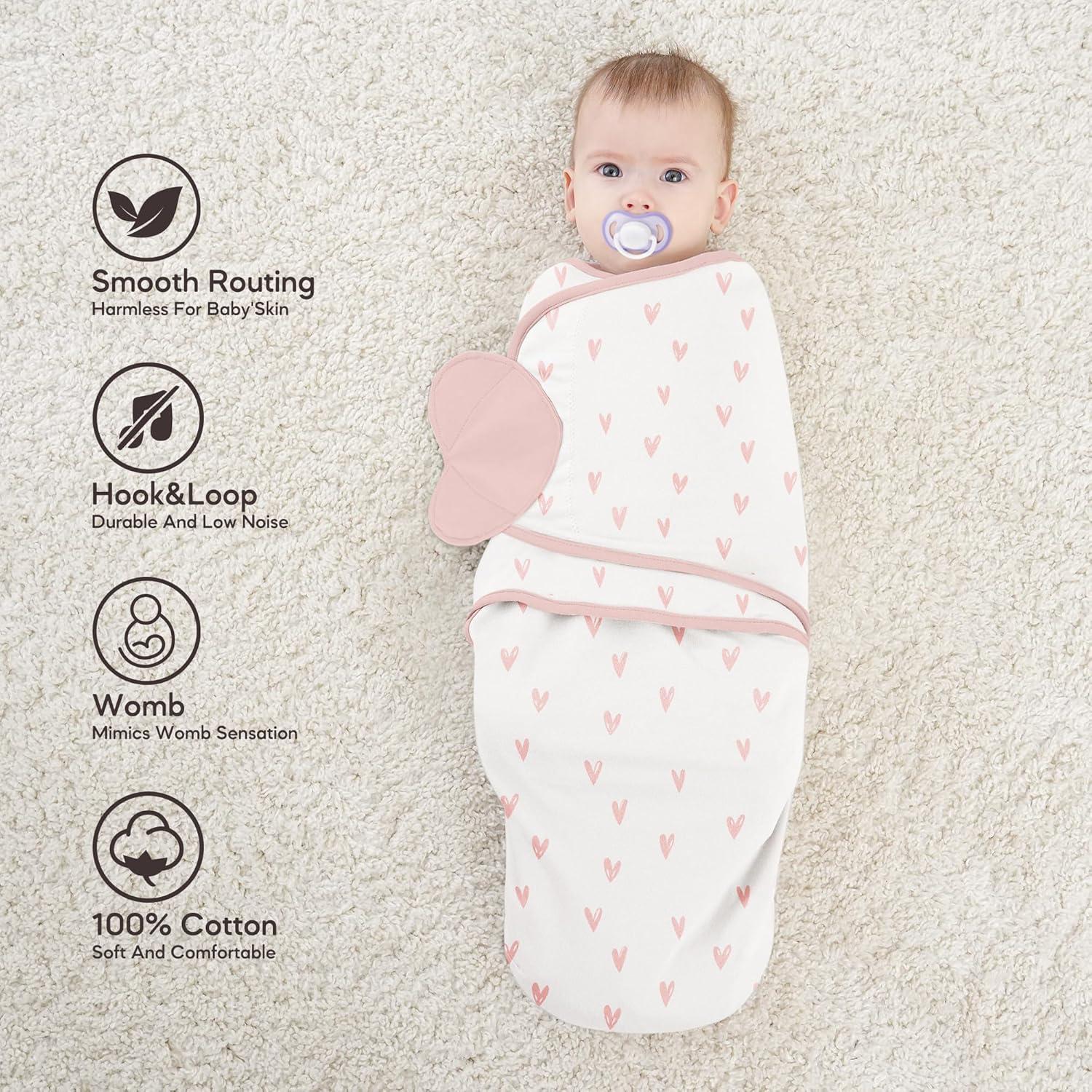 image:imageSusurration Swaddle Sleep Sacks 3 Pack 100 Muslin Cotton Swaddle Blanket Small Baby Wrap for 36 Months Newborn GirlsBoysInfants EssentialsAdjustable Wearable Sleeping Sack New Grey 36 MonthsPink