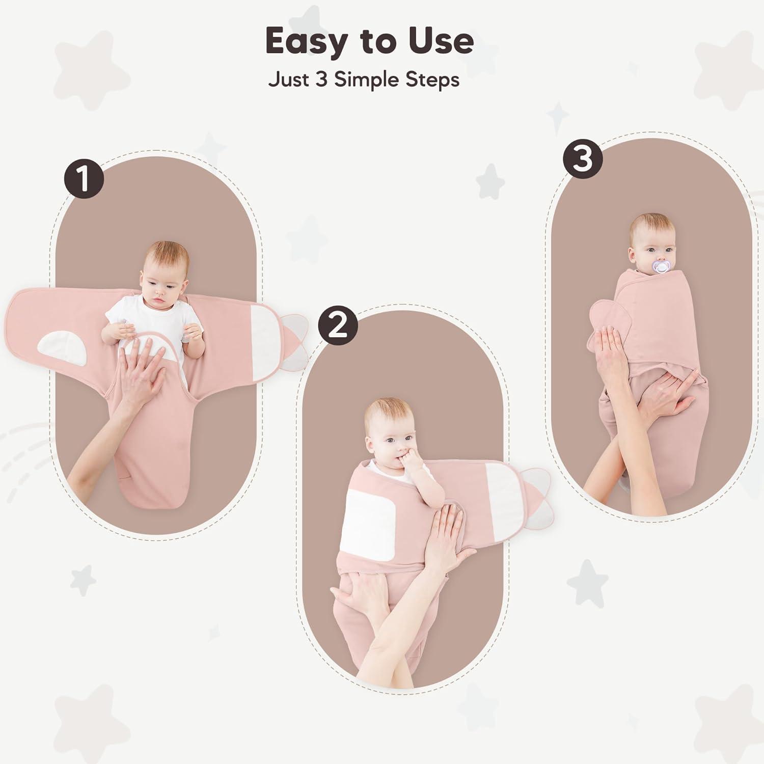 image:imageSusurration Swaddle Sleep Sacks 3 Pack 100 Muslin Cotton Swaddle Blanket Small Baby Wrap for 36 Months Newborn GirlsBoysInfants EssentialsAdjustable Wearable Sleeping Sack New Grey 36 MonthsPink
