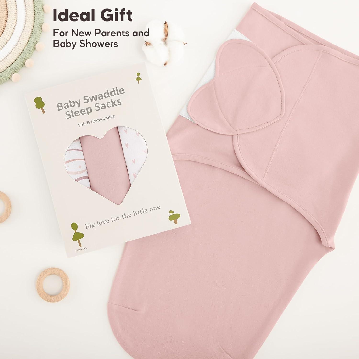 image:imageSusurration Swaddle Sleep Sacks 3 Pack 100 Muslin Cotton Swaddle Blanket Small Baby Wrap for 36 Months Newborn GirlsBoysInfants EssentialsAdjustable Wearable Sleeping Sack New Grey 36 MonthsPink