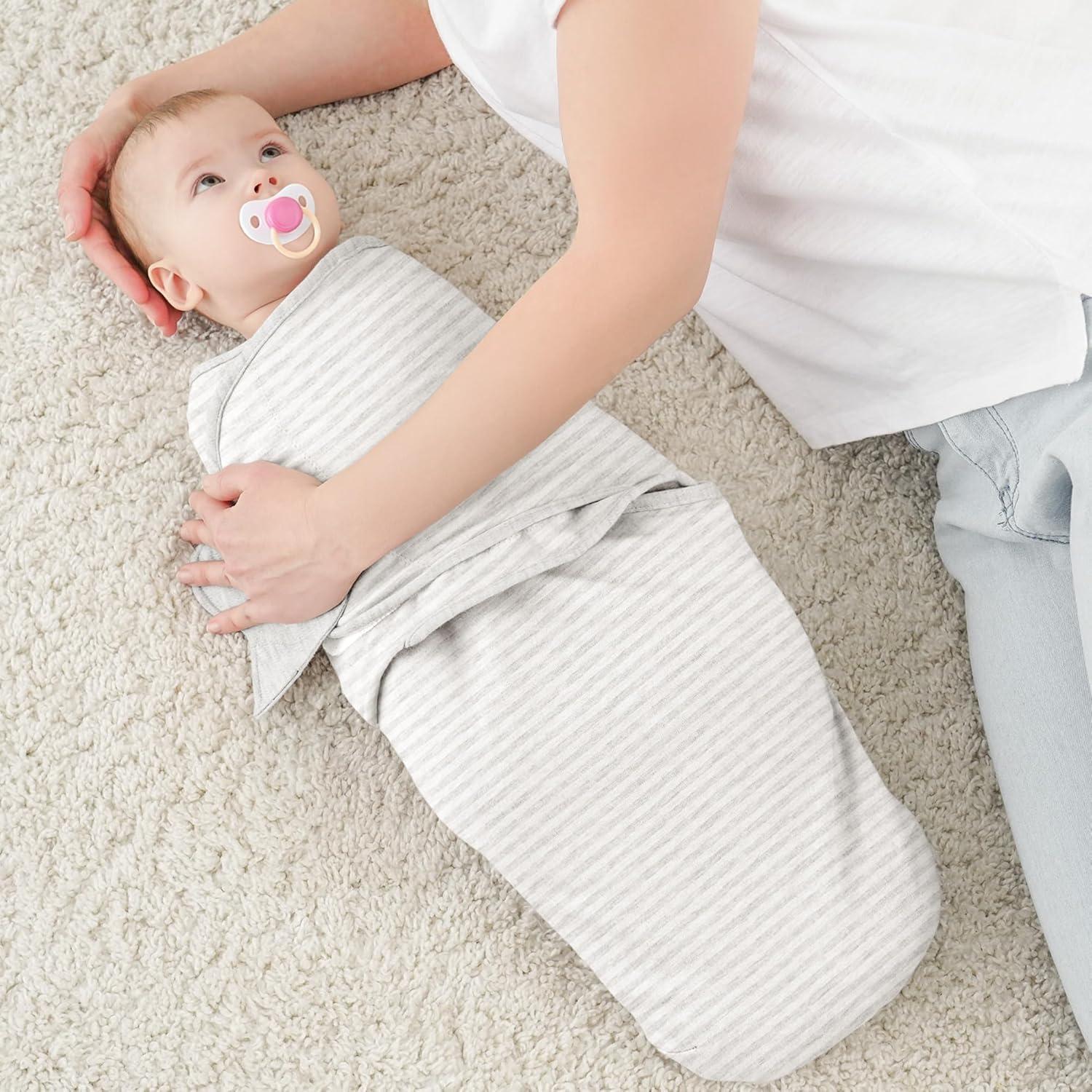 image:imageSusurration Swaddle Sleep Sacks 3 Pack 100 Muslin Cotton Swaddle Blanket Small Baby Wrap for 36 Months Newborn GirlsBoysInfants EssentialsAdjustable Wearable Sleeping Sack New Grey 36 MonthsNew Grey