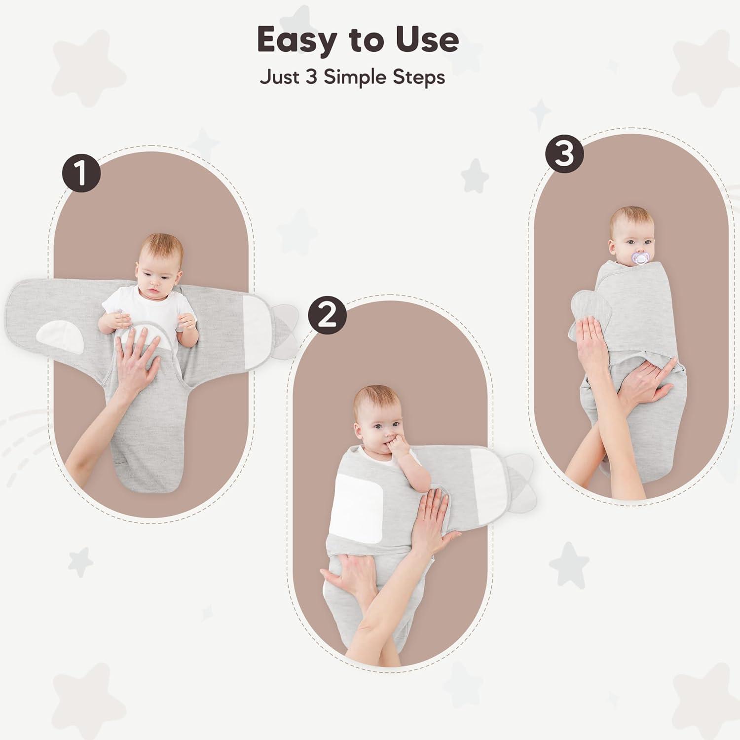 image:imageSusurration Swaddle Sleep Sacks 3 Pack 100 Muslin Cotton Swaddle Blanket Small Baby Wrap for 36 Months Newborn GirlsBoysInfants EssentialsAdjustable Wearable Sleeping Sack New Grey 36 MonthsGrey