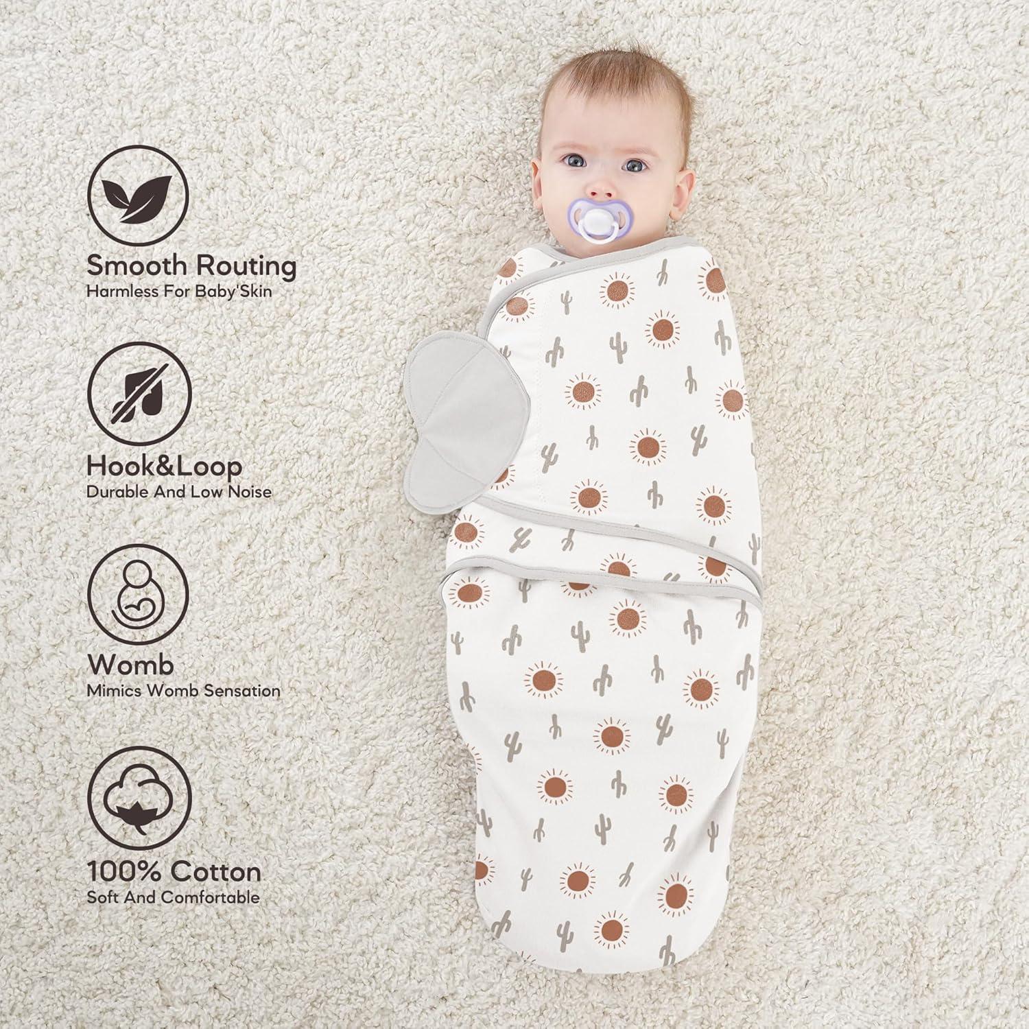 image:imageSusurration Swaddle Sleep Sacks 3 Pack 100 Muslin Cotton Swaddle Blanket Small Baby Wrap for 36 Months Newborn GirlsBoysInfants EssentialsAdjustable Wearable Sleeping Sack New Grey 36 MonthsBrown