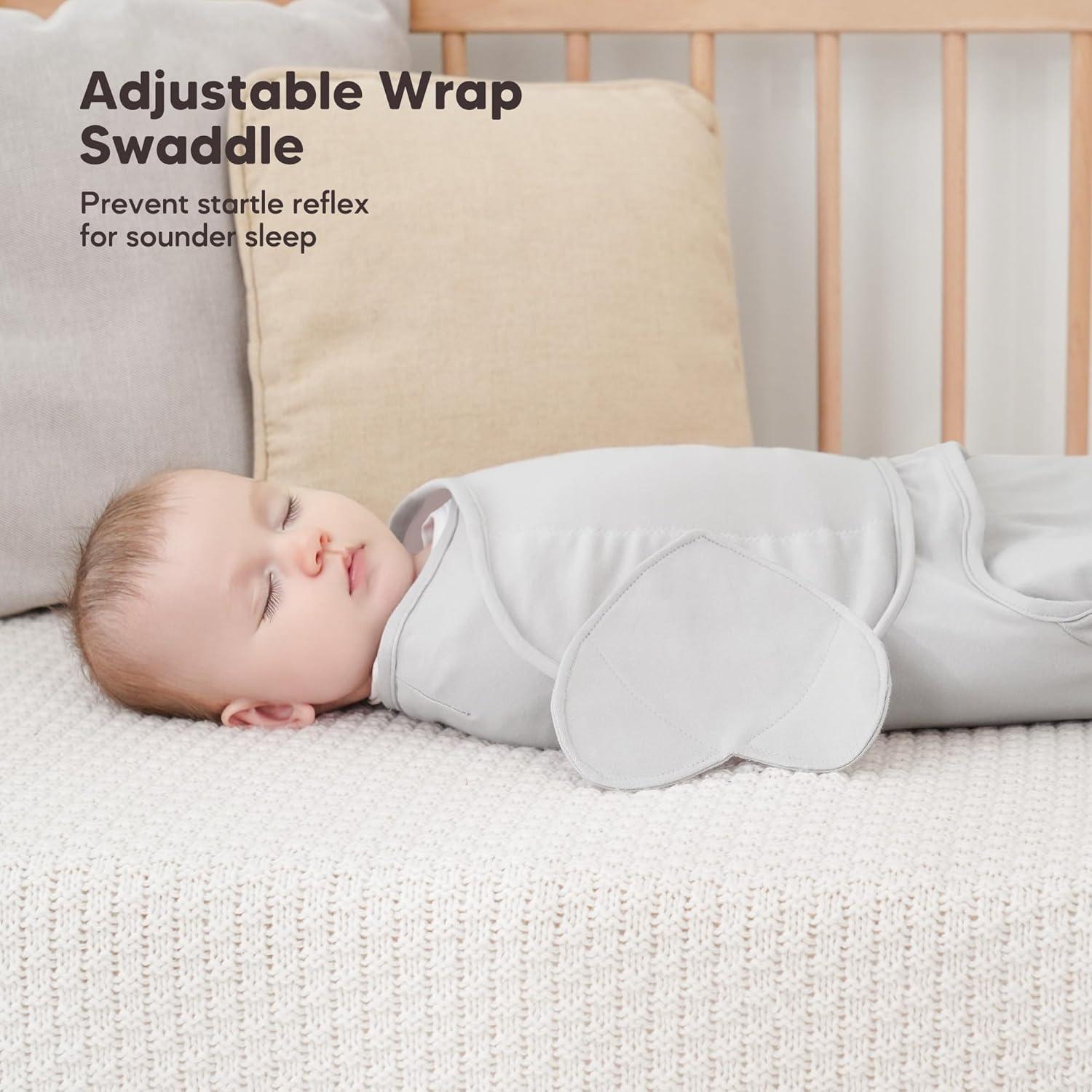 image:imageSusurration Swaddle Sleep Sacks 3 Pack 100 Muslin Cotton Swaddle Blanket Small Baby Wrap for 36 Months Newborn GirlsBoysInfants EssentialsAdjustable Wearable Sleeping Sack New Grey 36 MonthsBrown