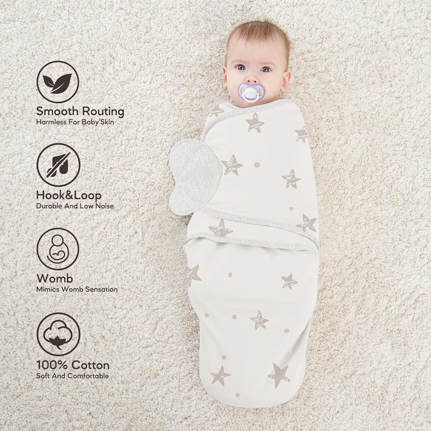 image:imageSusurration Swaddle Sleep Sacks 3 Pack 100 Muslin Cotton Swaddle Blanket Small Baby Wrap for 36 Months Newborn GirlsBoysInfants EssentialsAdjustable Wearable Sleeping Sack New Grey 36 MonthsNew Grey