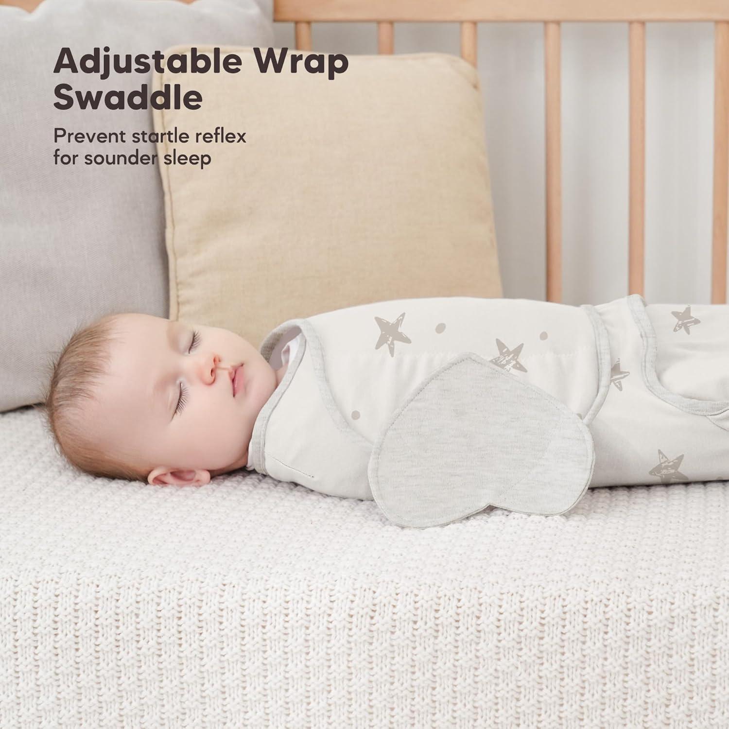 image:imageSusurration Swaddle Sleep Sacks 3 Pack 100 Muslin Cotton Swaddle Blanket Small Baby Wrap for 36 Months Newborn GirlsBoysInfants EssentialsAdjustable Wearable Sleeping Sack New Grey 36 MonthsNew Grey