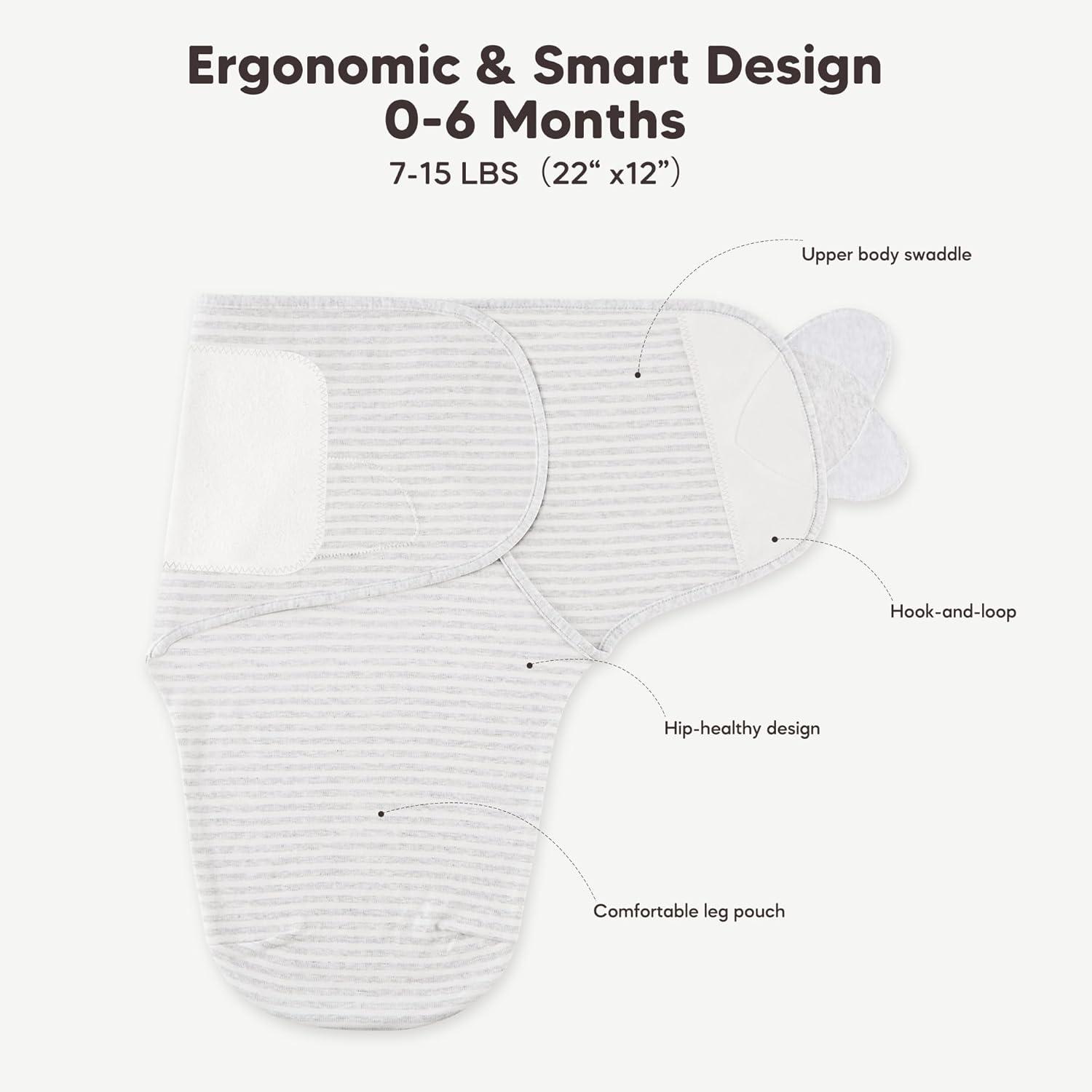 image:imageSusurration Swaddle Sleep Sacks 3 Pack 100 Muslin Cotton Swaddle Blanket Small Baby Wrap for 36 Months Newborn GirlsBoysInfants EssentialsAdjustable Wearable Sleeping Sack New Grey 36 MonthsNew Grey