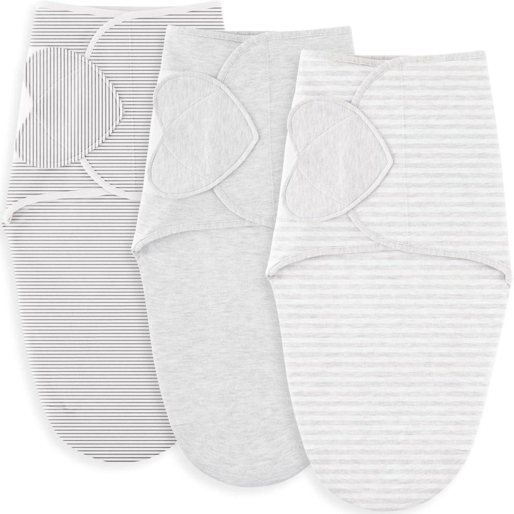 image:imageSusurration Swaddle Sleep Sacks 3 Pack 100 Muslin Cotton Swaddle Blanket Small Baby Wrap for 36 Months Newborn GirlsBoysInfants EssentialsAdjustable Wearable Sleeping Sack New Grey 36 MonthsGrey