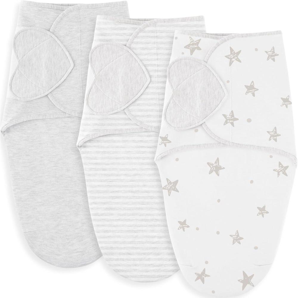 image:imageSusurration Swaddle Sleep Sacks 3 Pack 100 Muslin Cotton Swaddle Blanket Small Baby Wrap for 36 Months Newborn GirlsBoysInfants EssentialsAdjustable Wearable Sleeping Sack New Grey 36 MonthsNew Grey