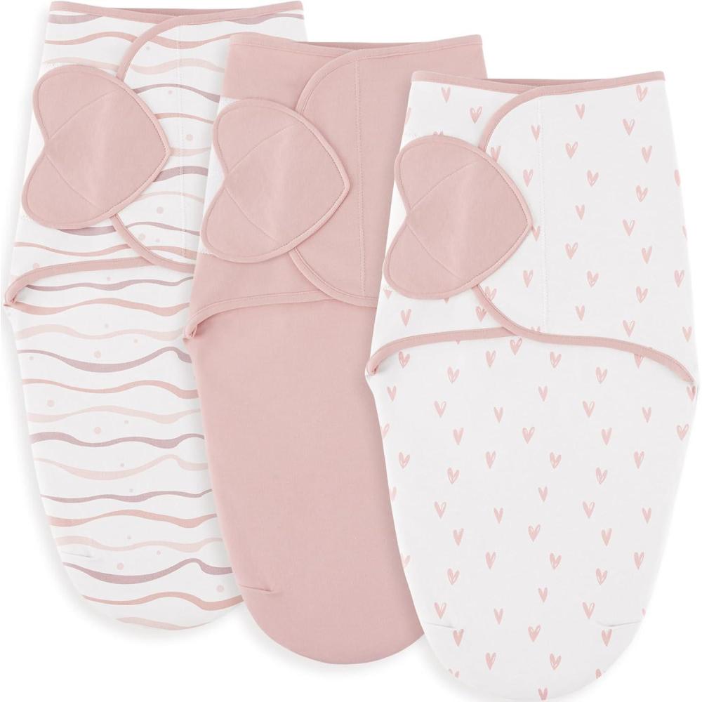 image:imageSusurration Swaddle Sleep Sacks 3 Pack 100 Muslin Cotton Swaddle Blanket Small Baby Wrap for 36 Months Newborn GirlsBoysInfants EssentialsAdjustable Wearable Sleeping Sack New Grey 36 MonthsPink