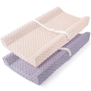 image:imageSusurration 2Pack Changing Pad Covers Super Soft Minky Dots Plush Changing Table Covers 33x17x7in Breathable Changing Pad Sheets for Unisex Baby Girls and Boys PinkampPurplePinkPurple