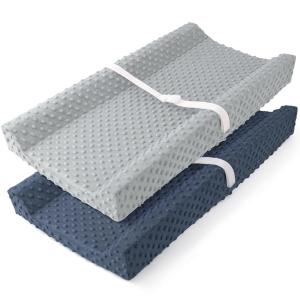 image:imageSusurration 2Pack Changing Pad Covers Super Soft Minky Dots Plush Changing Table Covers 33x17x7in Breathable Changing Pad Sheets for Unisex Baby Girls and Boys PinkampPurpleGreyBlue