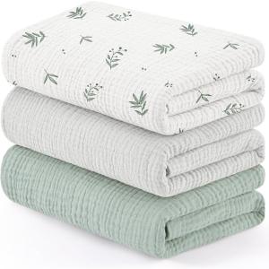 image:imageSusurration Muslin Receiving Blanket100 Cotton Swaddle Blankets for Newborn Soft Thin Swaddle for Unisex Newborn 38x40inch BlueBamboo