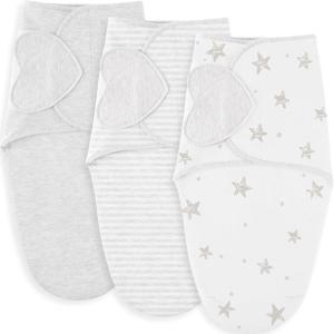 image:imageSusurration Swaddle Sleep Sacks 3 Pack 100 Muslin Cotton Swaddle Blanket Small Baby Wrap for 36 Months Newborn GirlsBoysInfants EssentialsAdjustable Wearable Sleeping Sack New Grey 36 MonthsNew Grey