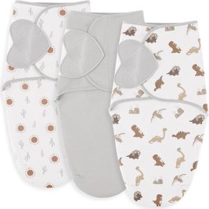 image:imageSusurration Swaddle Sleep Sacks 3 Pack 100 Muslin Cotton Swaddle Blanket Small Baby Wrap for 36 Months Newborn GirlsBoysInfants EssentialsAdjustable Wearable Sleeping Sack New Grey 36 MonthsBrown